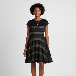 Signature by Sangria Striped Black and Gold Mini Dress